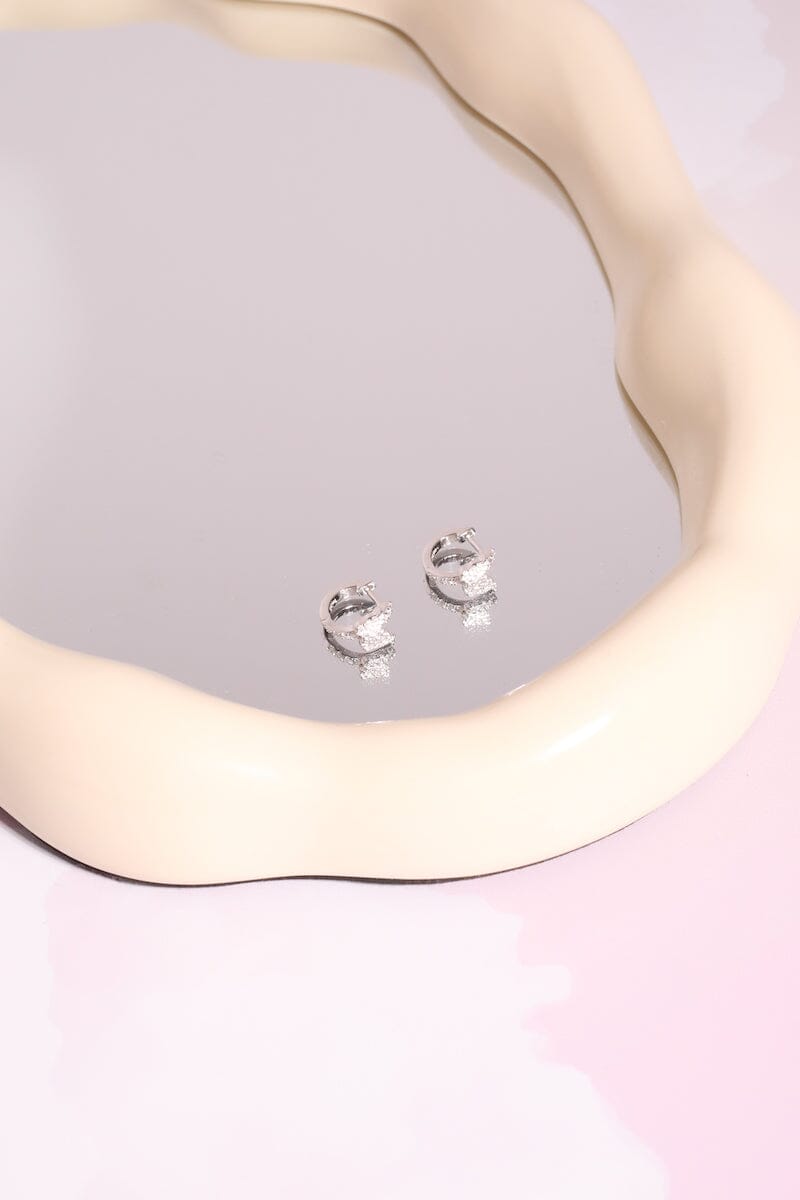 Butterfly Sterling Silver Charm Huggie Earrings Earring mure + grand Silver