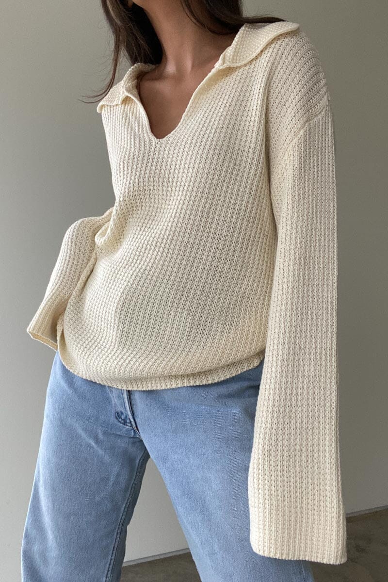 Carolina Waffle Sweater Top Clothing Et Clet