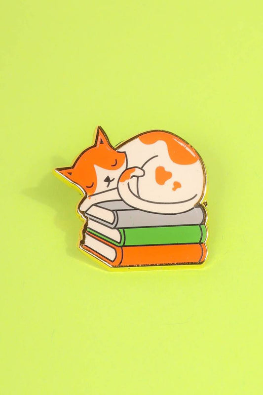 Cat Books Enamel Pin Enamel Pin Patches & Pins