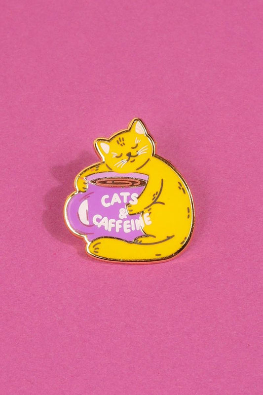 Cats & Caffeine Enamel Pin Enamel Pin Patches & Pins