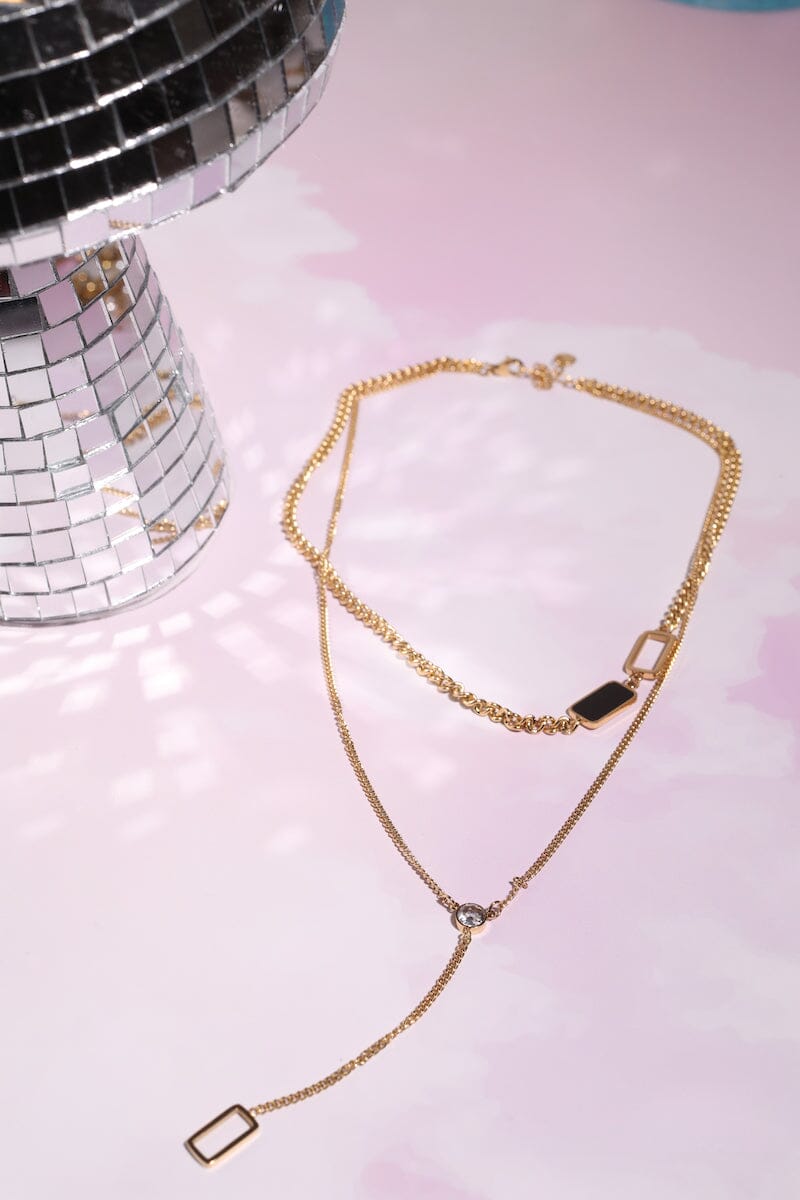 Chain Link Lariat Necklace Necklaces mure + grand 
