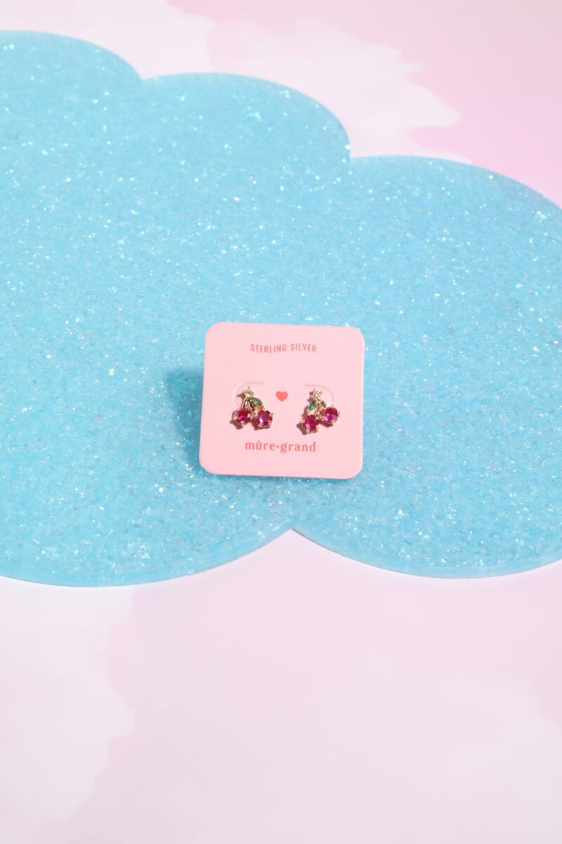 Cherry on Top Sterling Silver Stud Earrings Earrings mure + grand