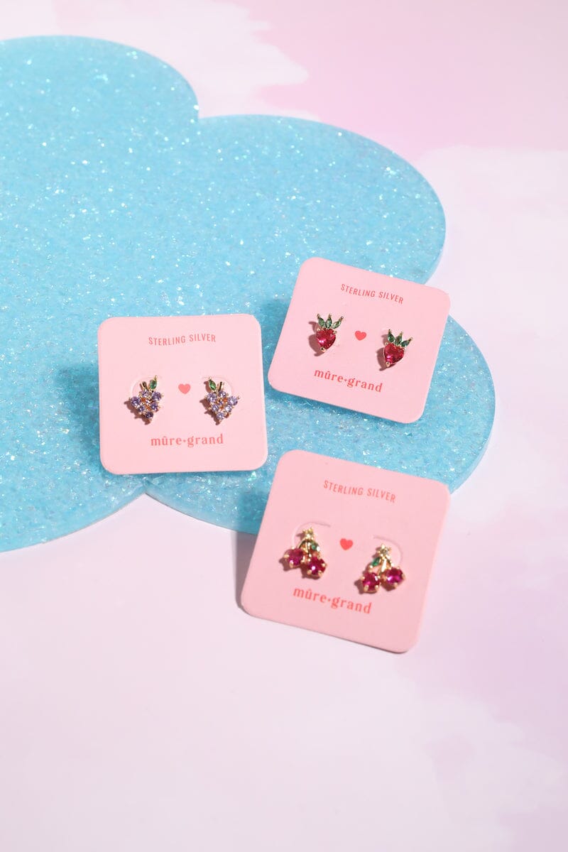 Cherry on Top Sterling Silver Stud Earrings Earrings mure + grand
