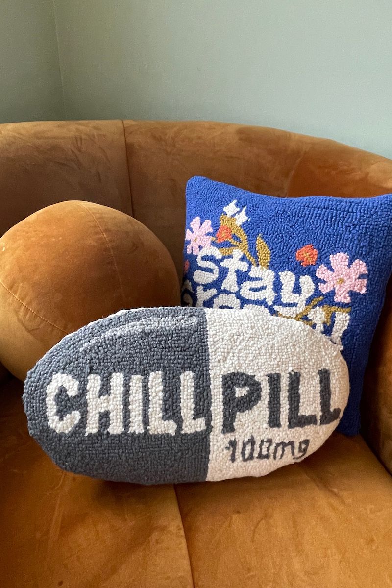 Chill Pill Wool Throw Pillow Pillow Peking Handicraft Chill Pill Grey