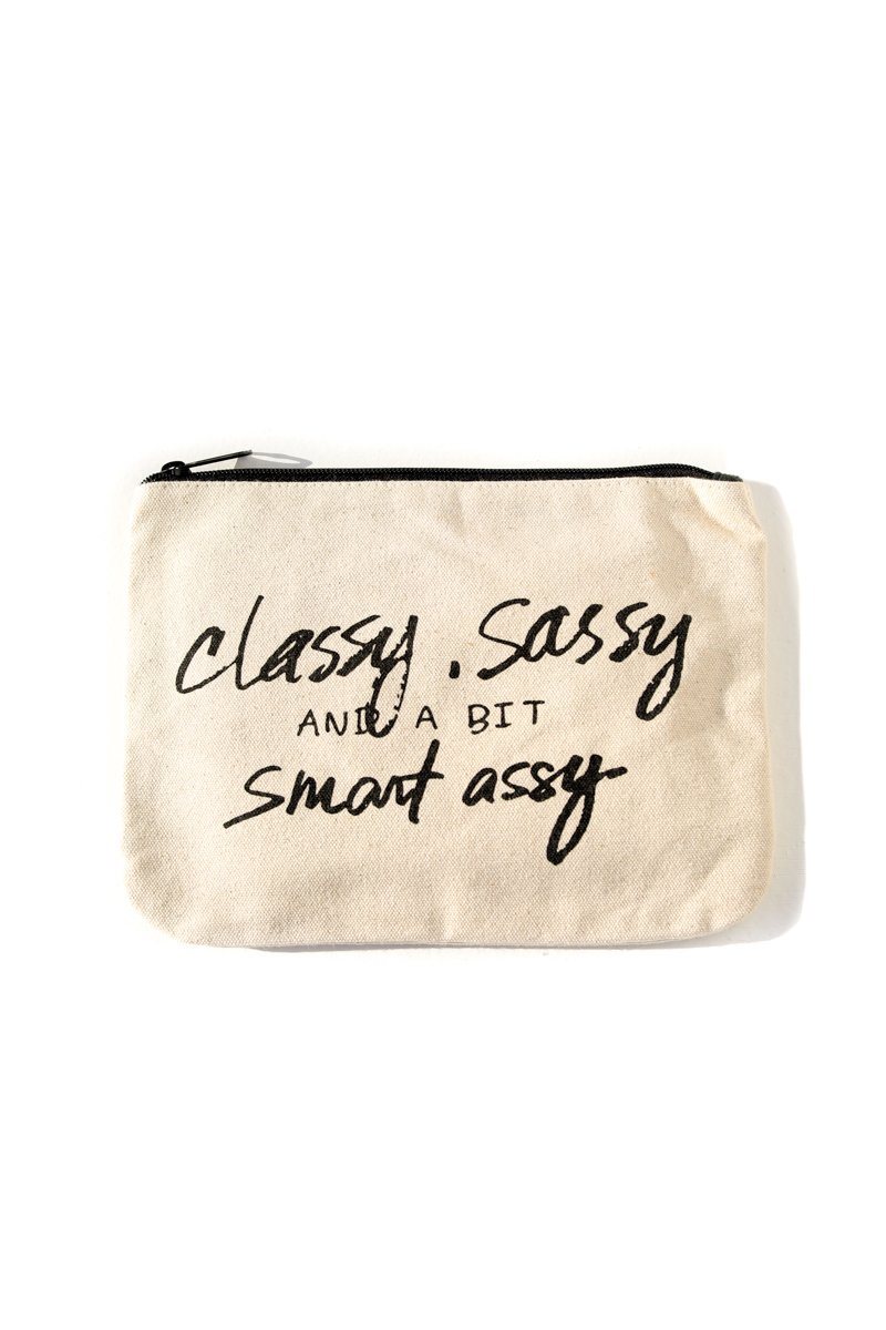 Classy Sassy and a Bit Smart Assy Canvas Pouch Inspirational Canvas Pouch Mulberry & Grand