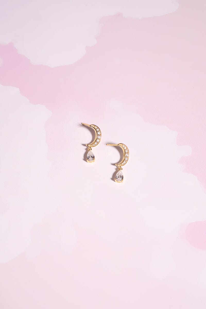 Crescent Sterling Silver Drop Earrings Earrings mure + grand
