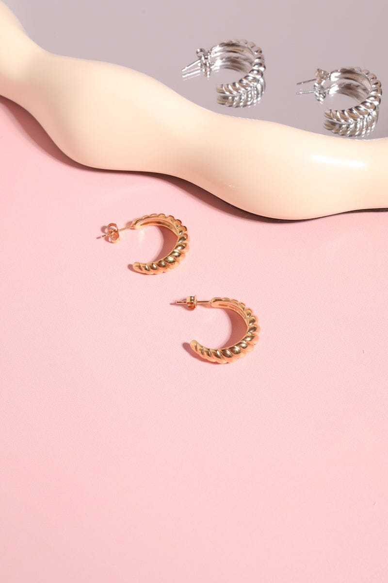 Croissant Hoop Earring mure + grand Gold