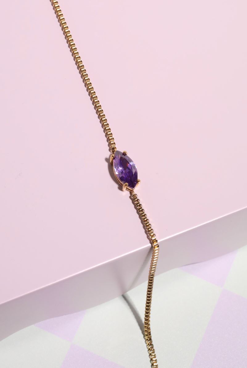 Crystal Anklet Anklets Mure + Grand Amethyst