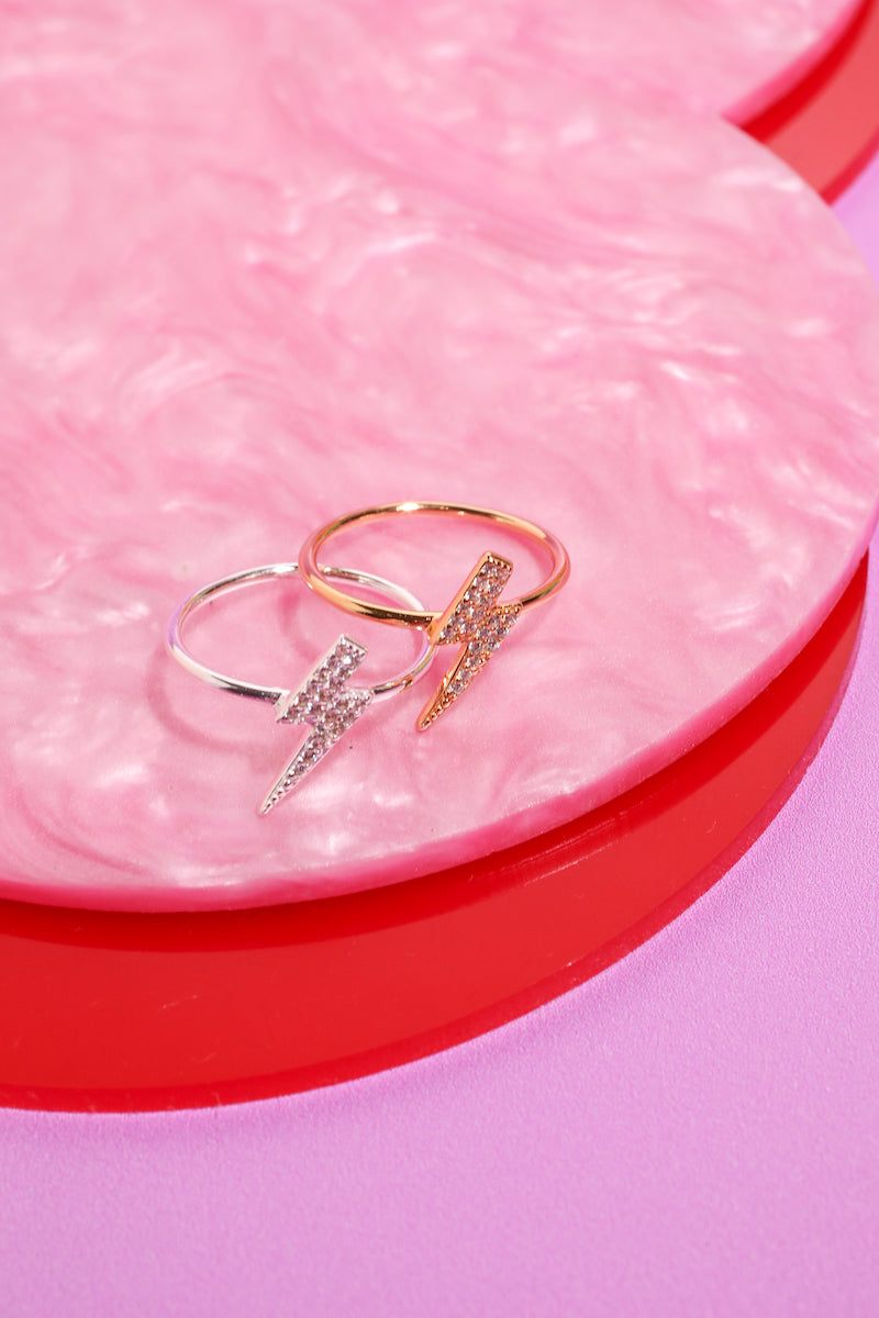 Crystal Bolt Sterling Silver Ring Rings Mure+Grand