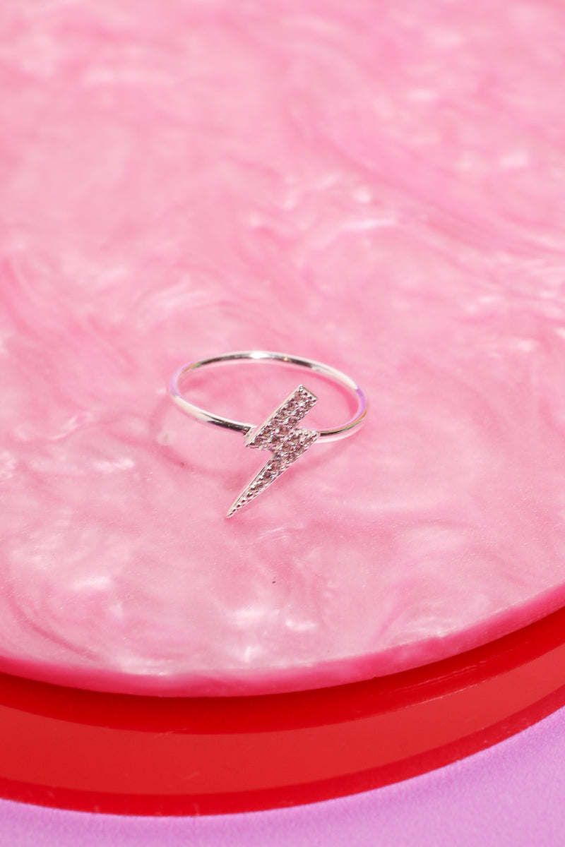 Crystal Bolt Sterling Silver Ring Rings Mure+Grand Silver