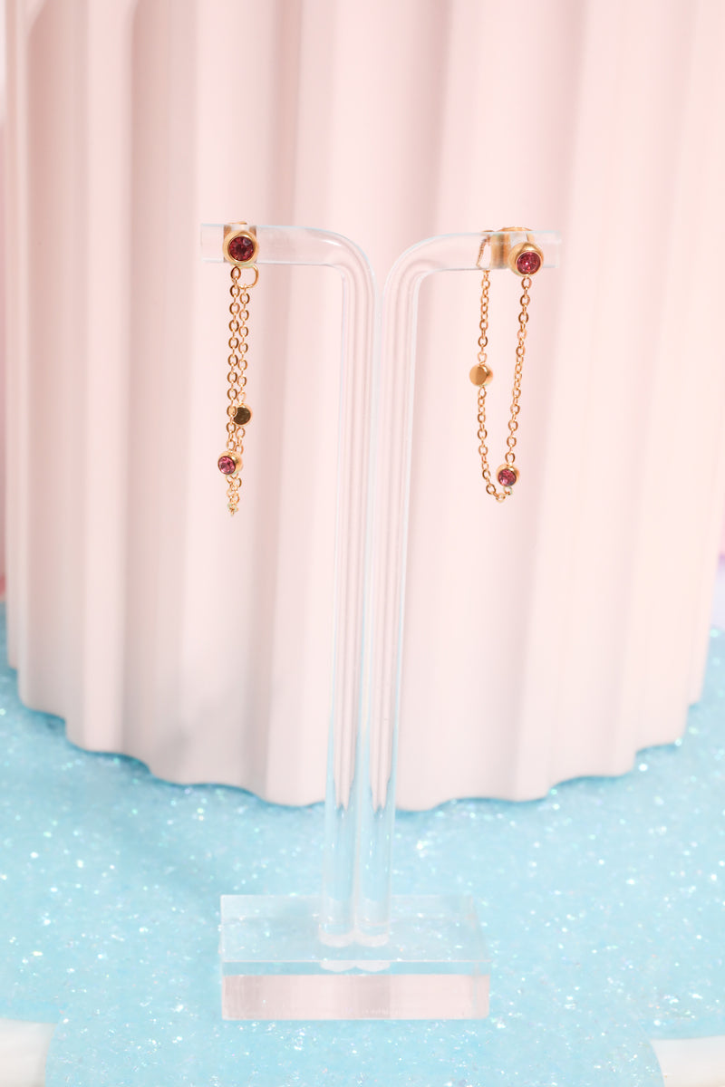 Crystal Chain Link Hoop Earring Earrings Mure + Grand