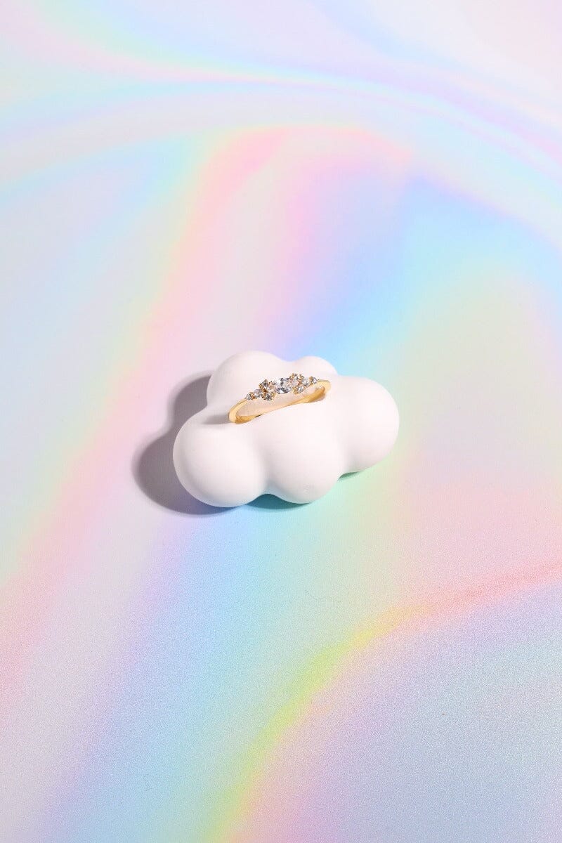 Crystal Cluster Sterling Silver Ring Rings mure + grand