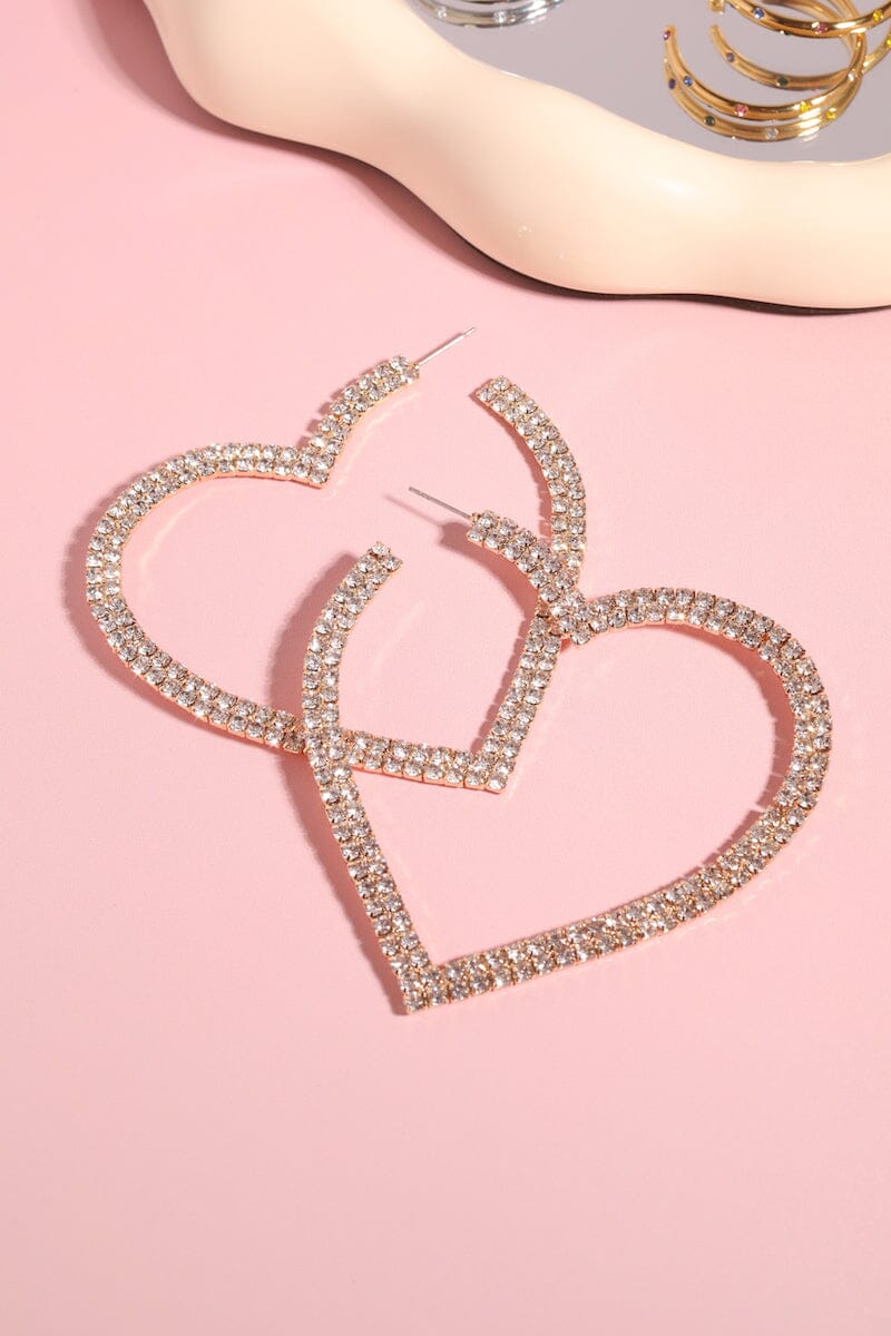 Crystal Heart Hoop Earring mure + grand
