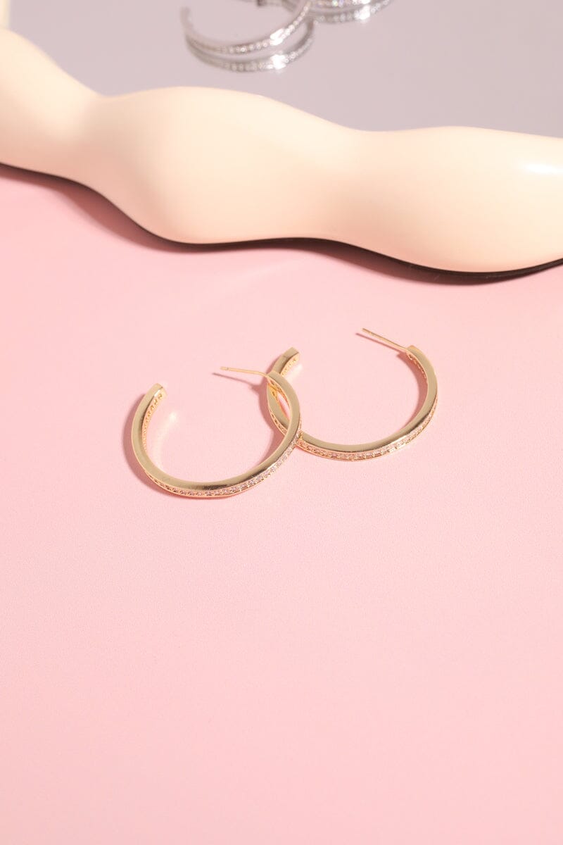 Crystal Hoop Earrings mure + grand Gold