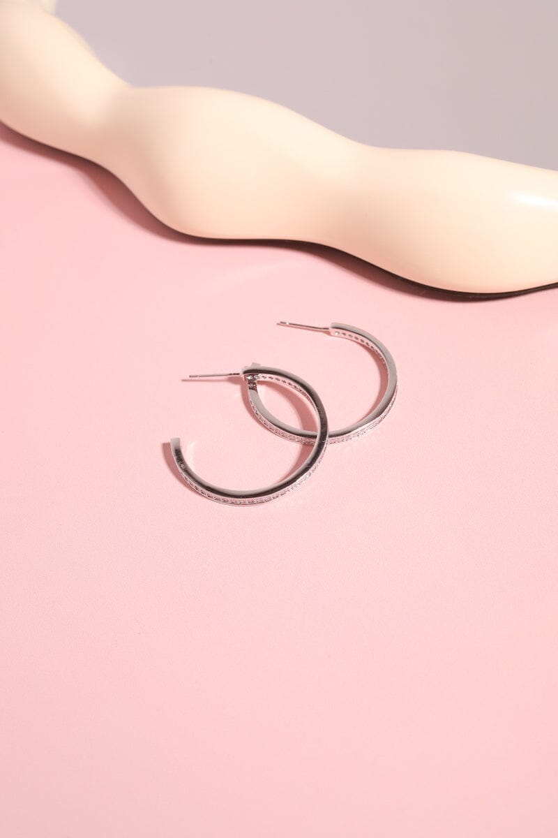 Crystal Hoop Earrings mure + grand Silver