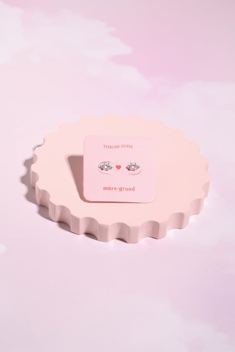 Crystal Spotlight Sterling Silver Stud Earrings Earrings mure + grand Classic Silver