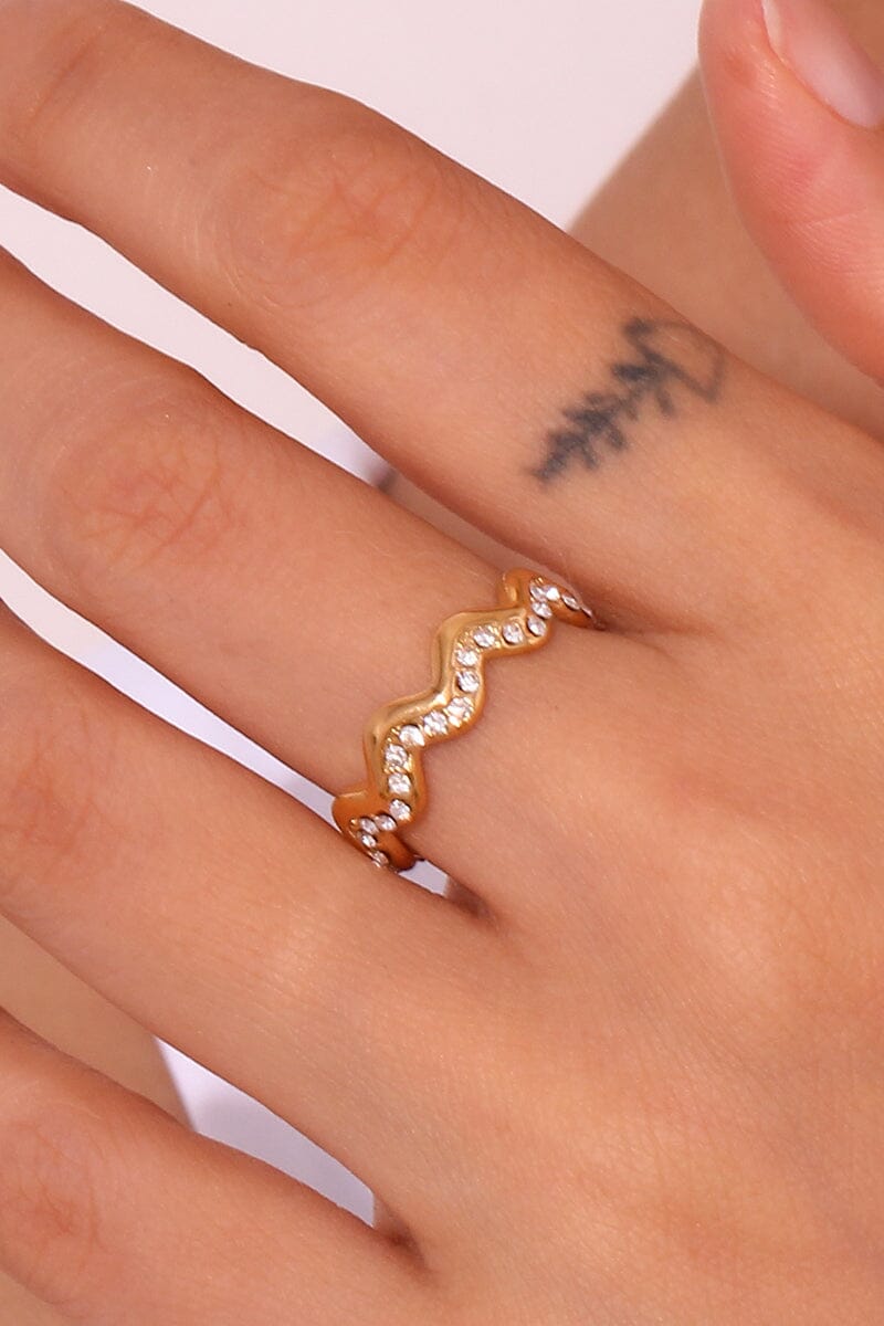 Crystal Wavy Stacking Ring Rings mure + grand
