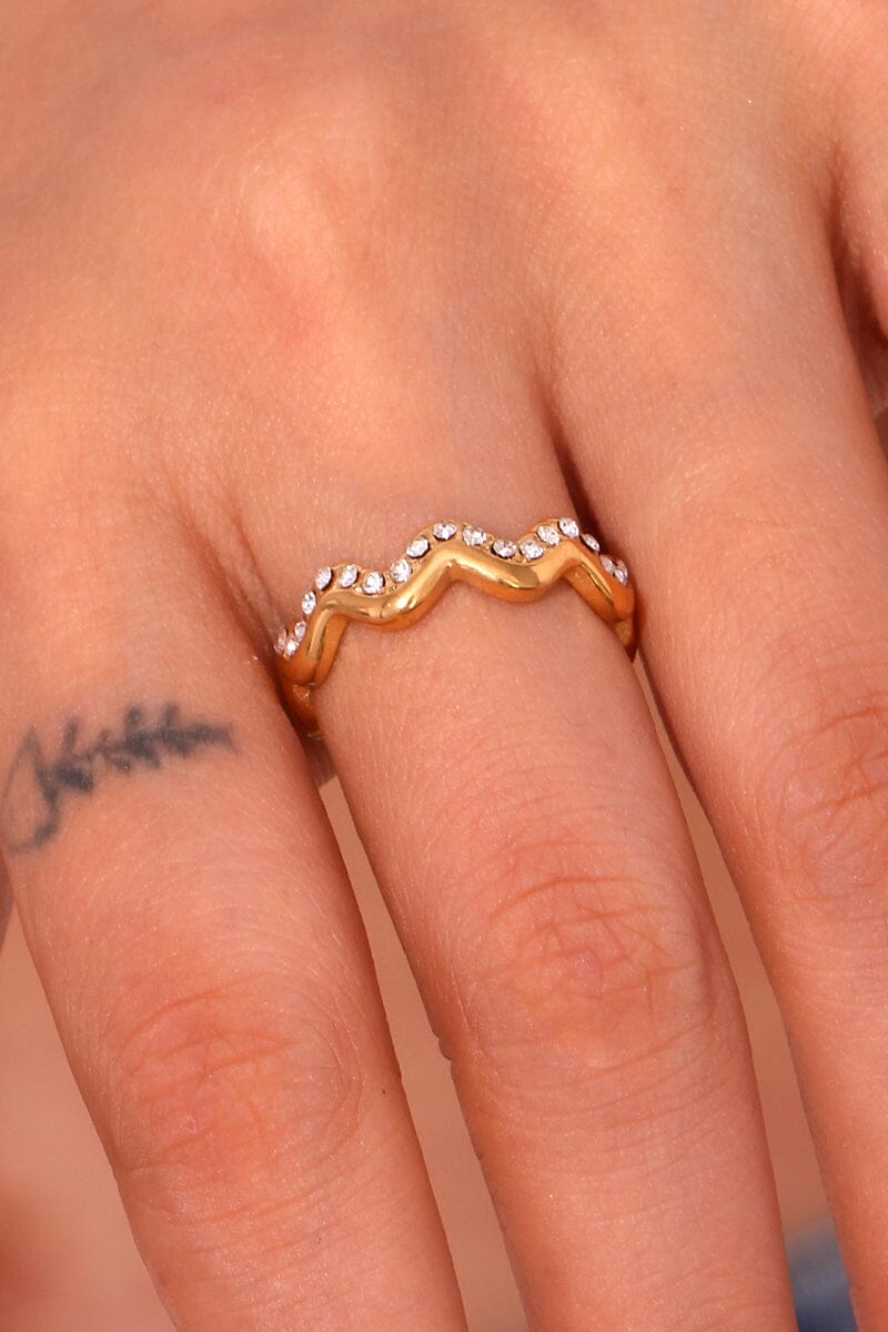 Crystal Wavy Stacking Ring Rings mure + grand