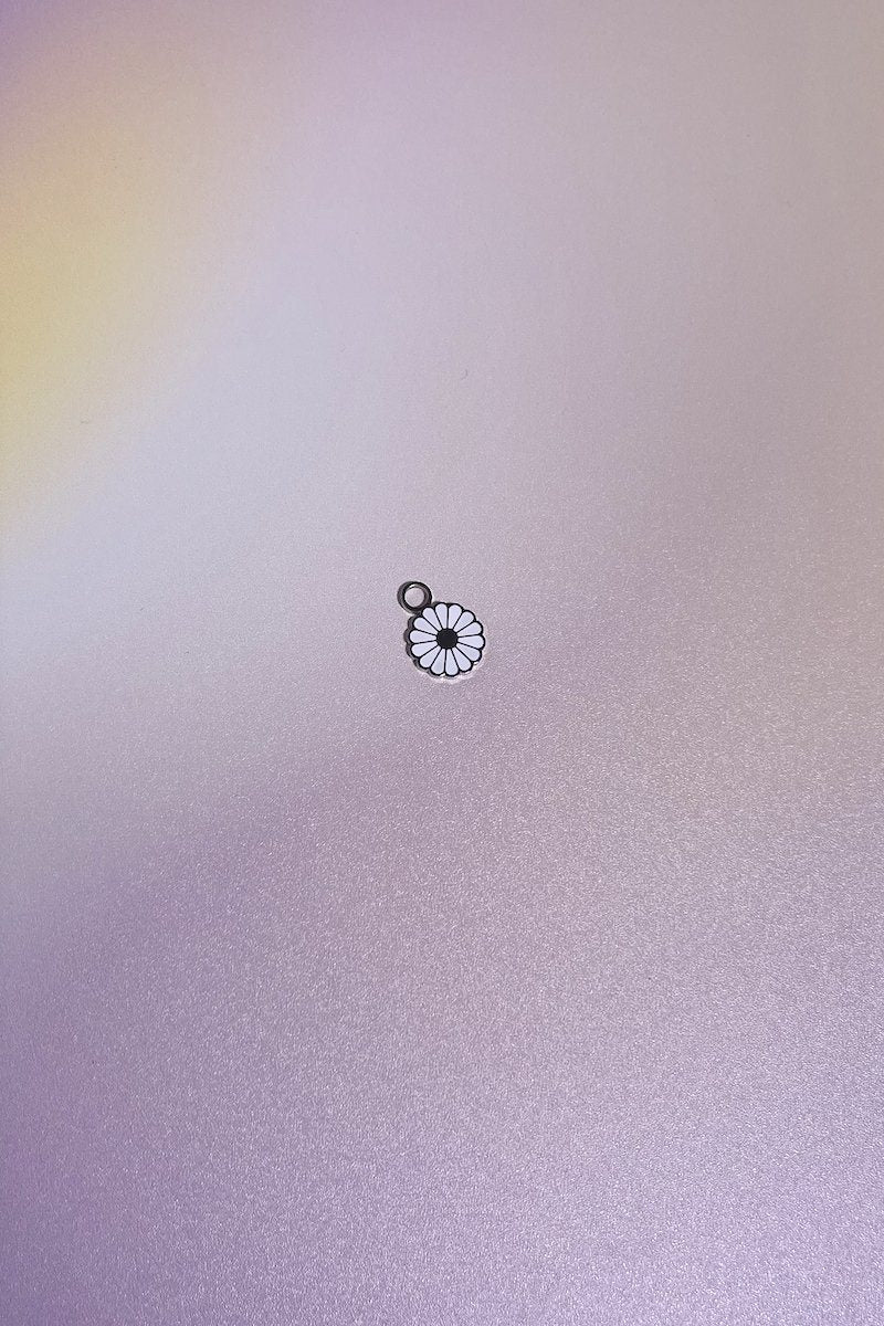 Daisy Enamel Charm Dangle Earrings Mure + Grand Silver