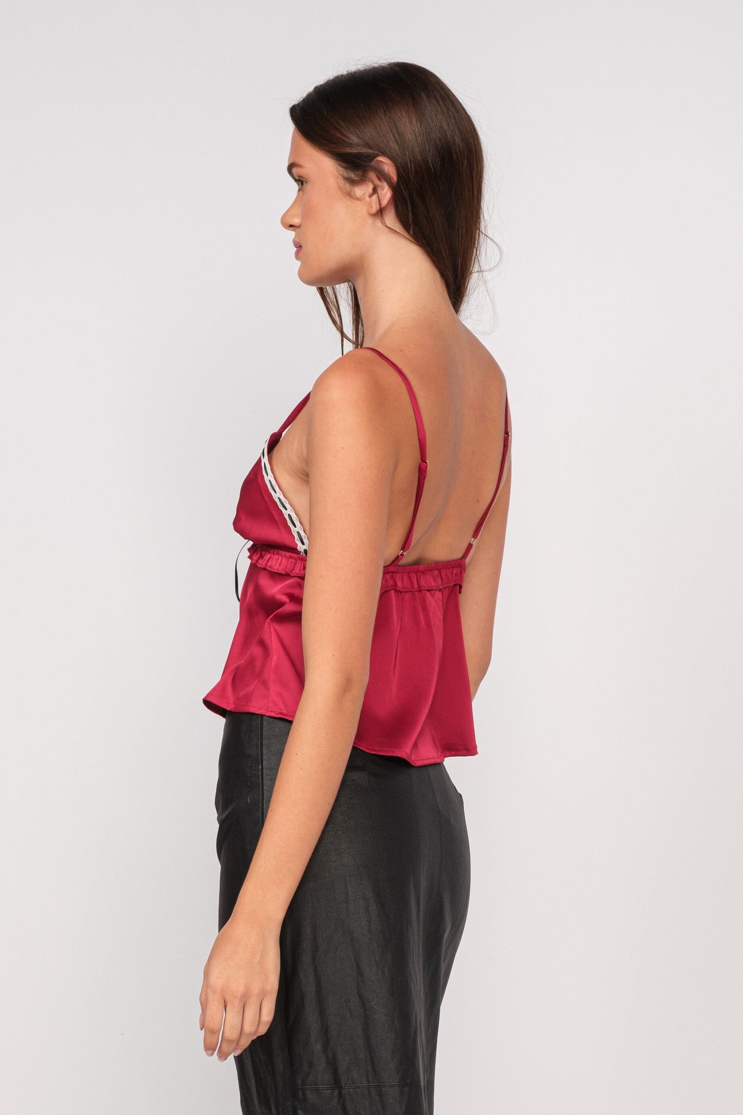 Darling Bow Satin Top Clothing Sky to Moon