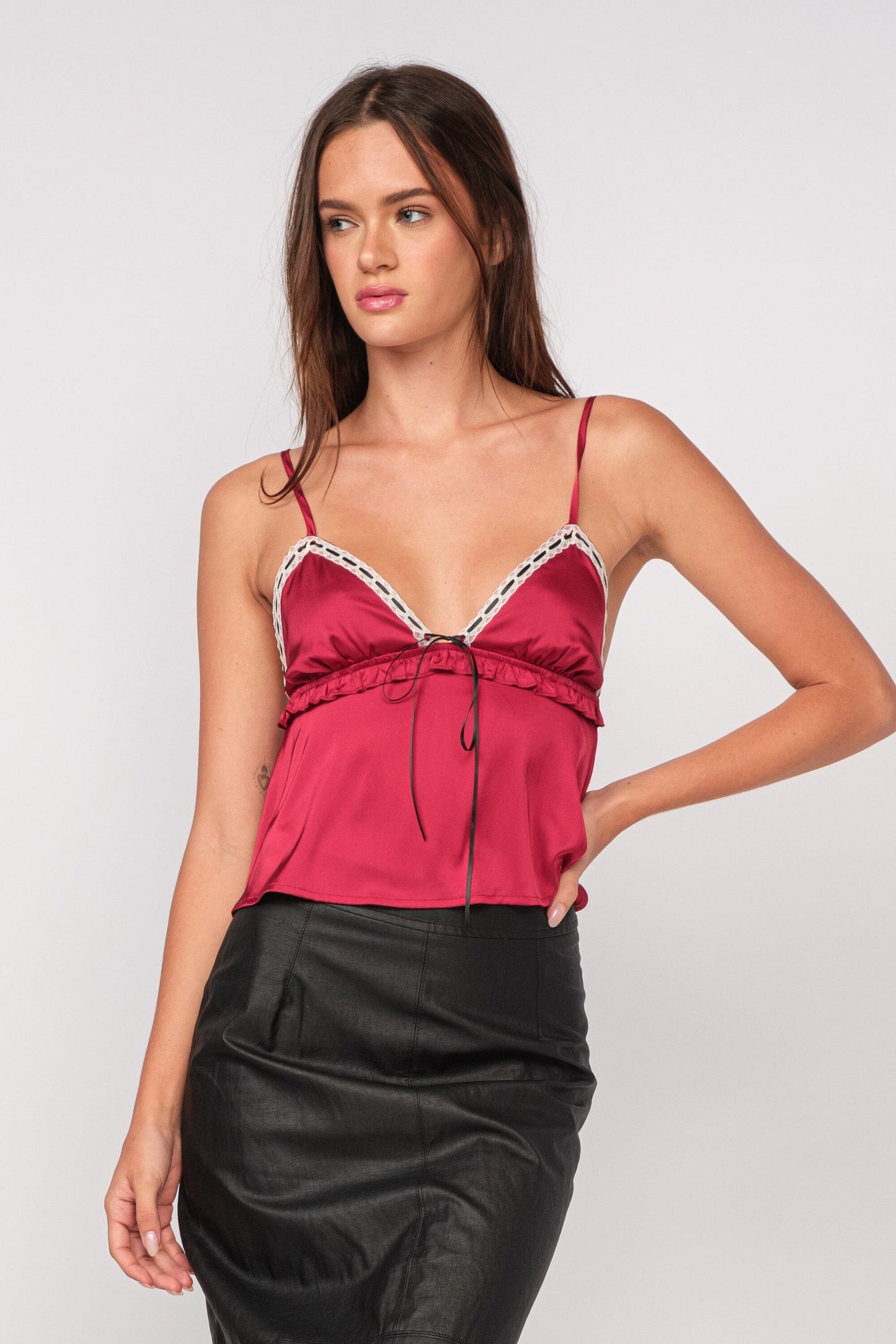 Darling Bow Satin Top Clothing Sky to Moon