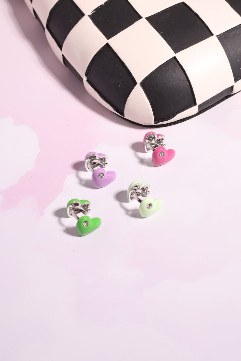 Double Heart Ear Cuff Earring mure + grand