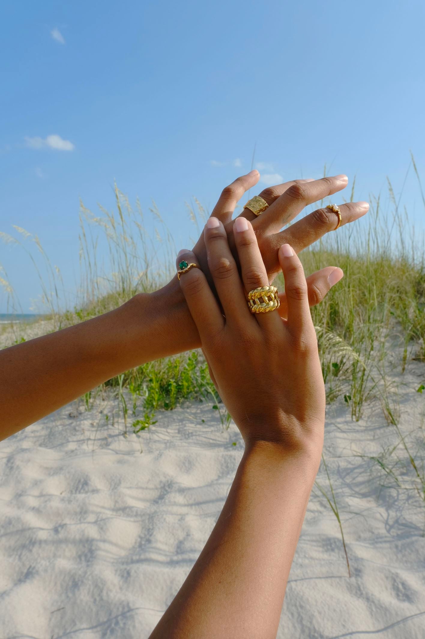 Double Rise Croissant Stacking Ring Rings mure + grand