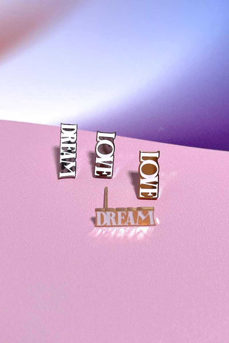 Dream + Love Enamel Charm Stud Earrings Earrings Mure + Grand