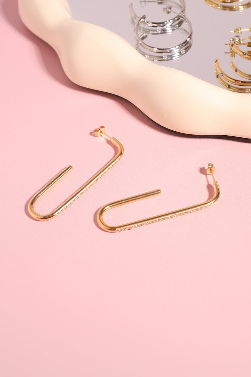 Drop Crystal Hoop Earrings mure + grand