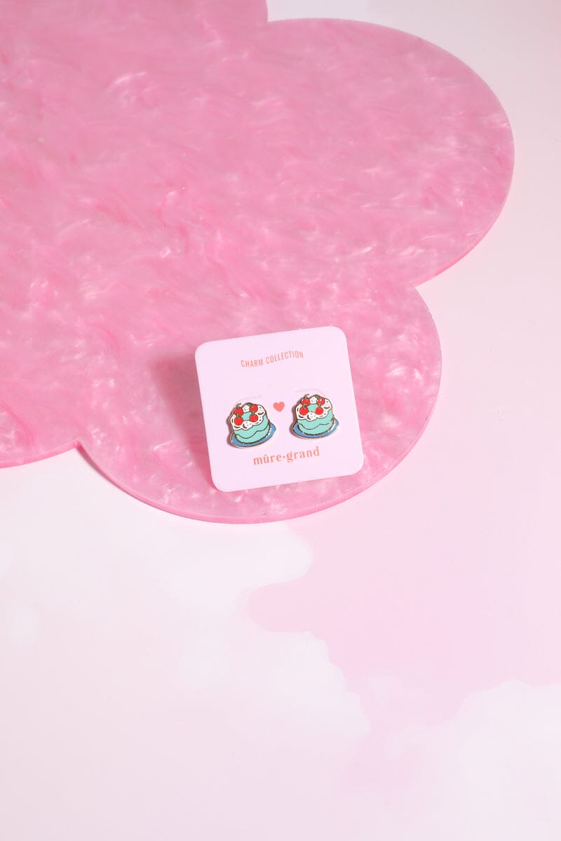 Eat the Cake Enamel Charm Stud Earrings Earrings mure + grand
