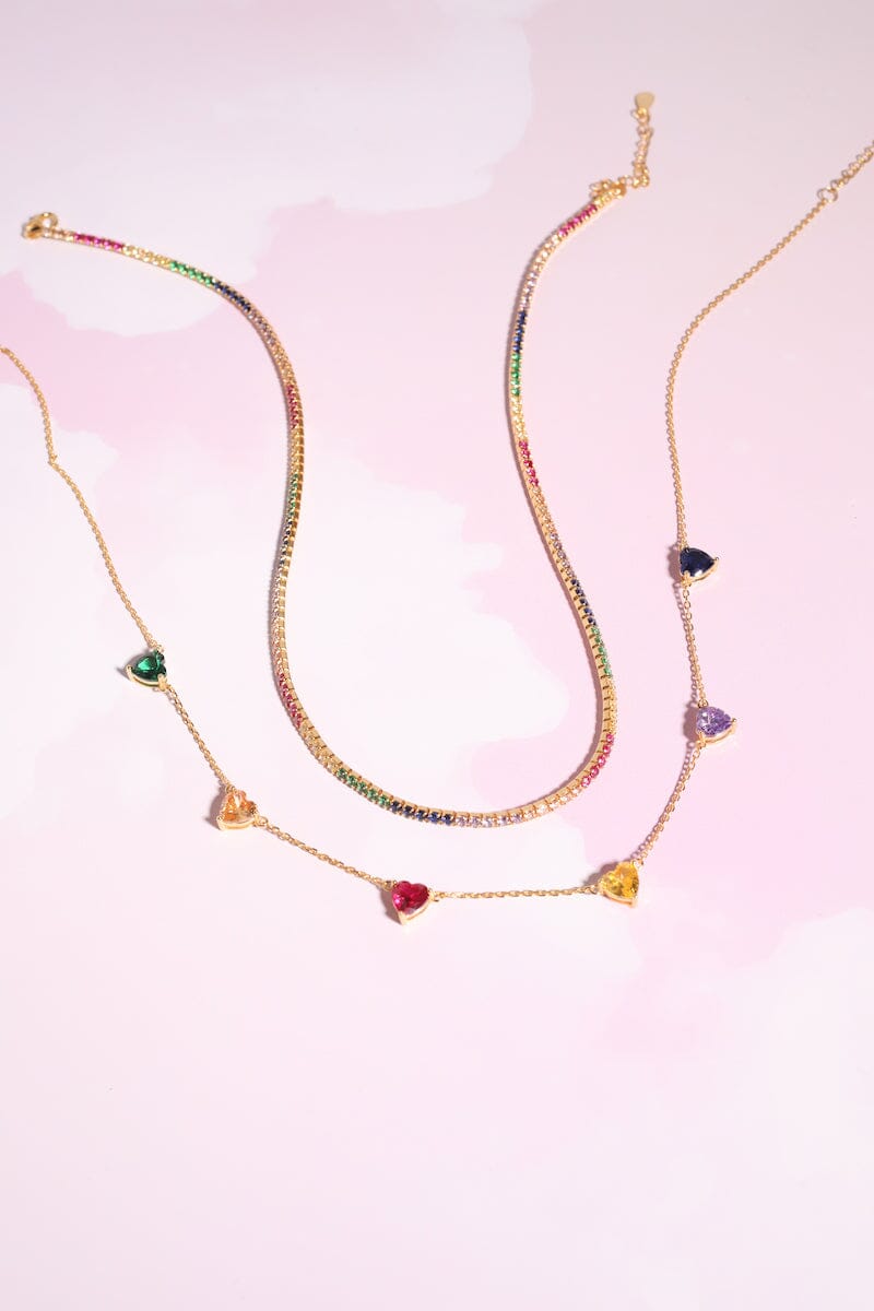 Eliana Crystal Heart Sterling Silver Necklace Necklaces mure + grand