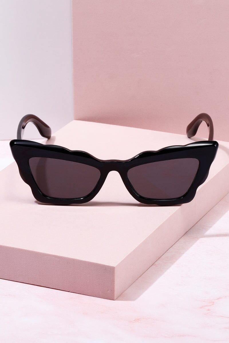 Endless Waves Cateye Frame Sunglasses Sunglasses mure + grand Black/Black
