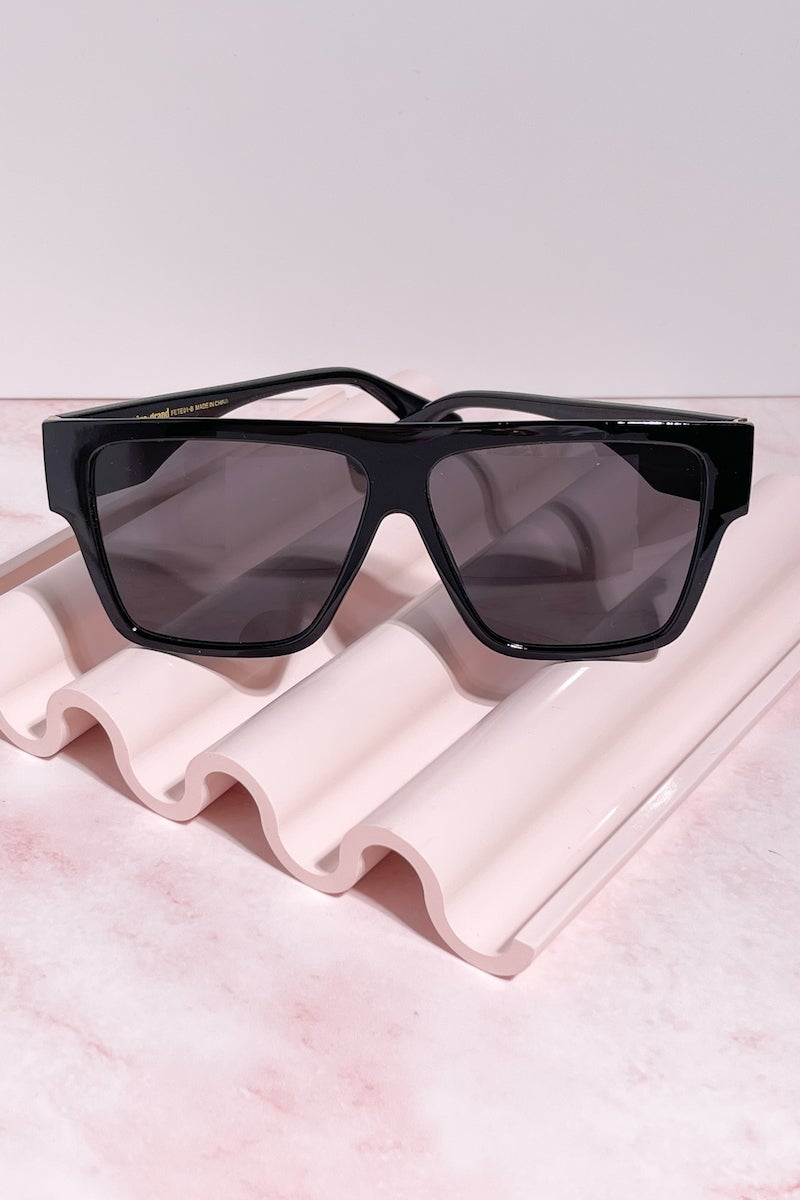 Fete Square Frame Sunglasses Sunglasses Mulberry & Grand Black