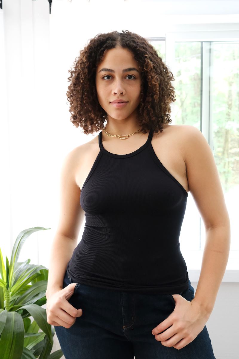 Finley Ribbed Seamless Tank Top mure + grand