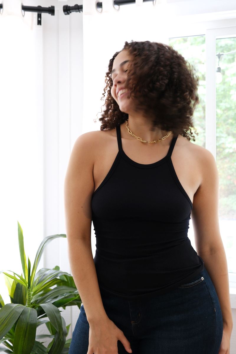 Finley Ribbed Seamless Tank Top mure + grand