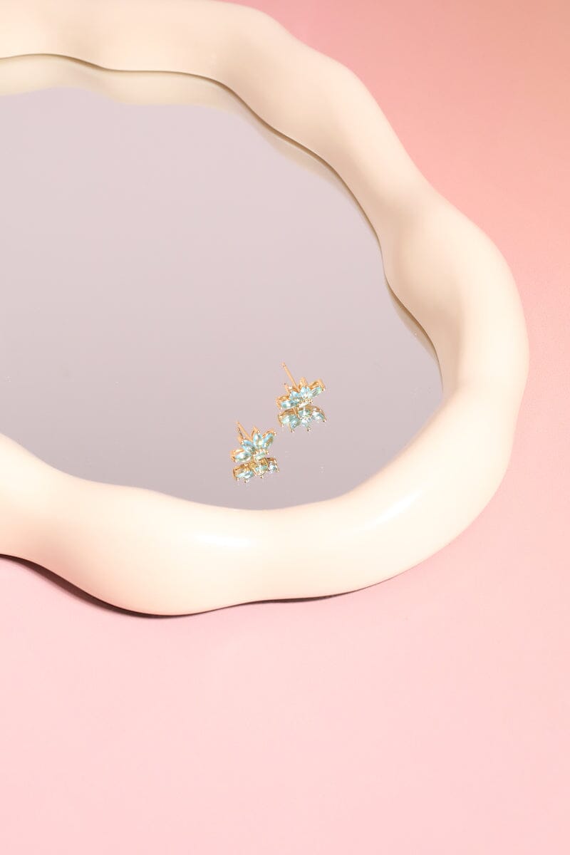 Flora Sterling Silver Stud Earrings Earrings mure + grand Blue