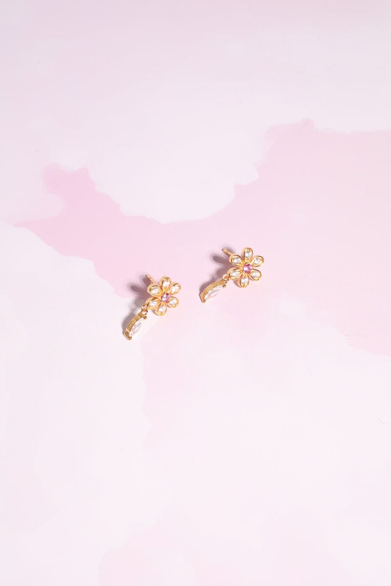 Flower Sterling Silver Drop Earrings Earrings mure + grand