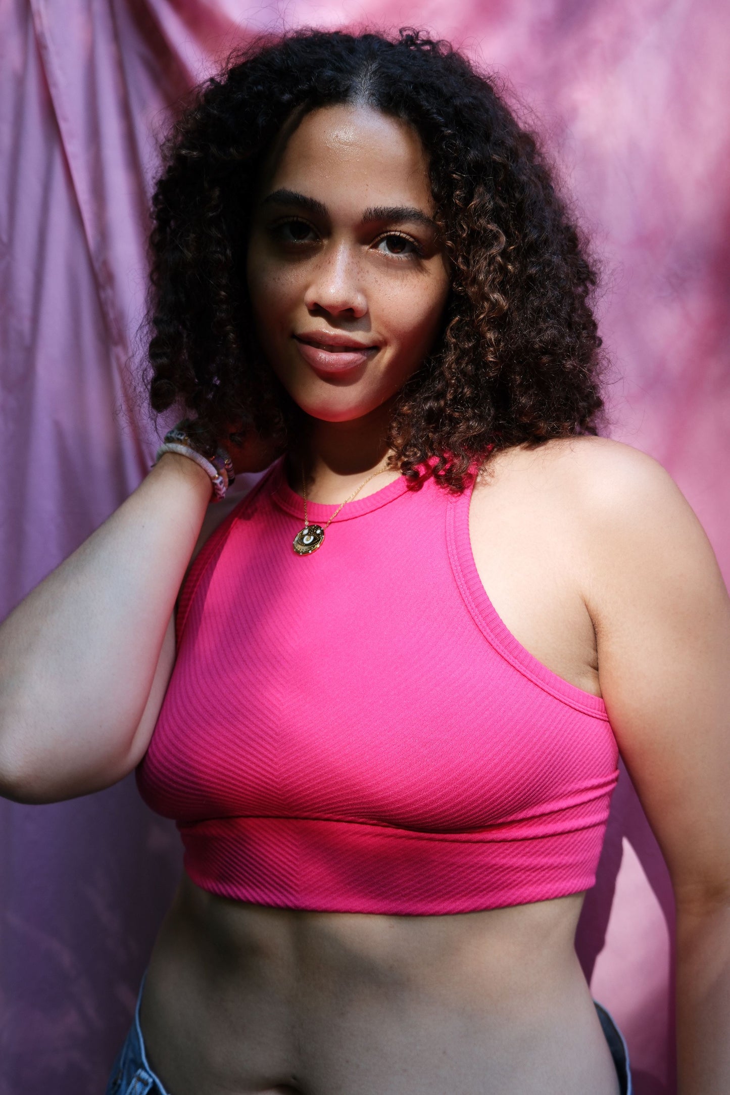 Freya High Neck Seamless Bra Top Top mure + grand Raspberry Sorbet
