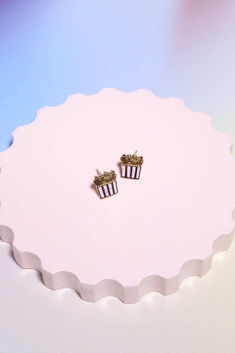 Fries Enamel Charm Stud Earrings Earrings Mure + Grand