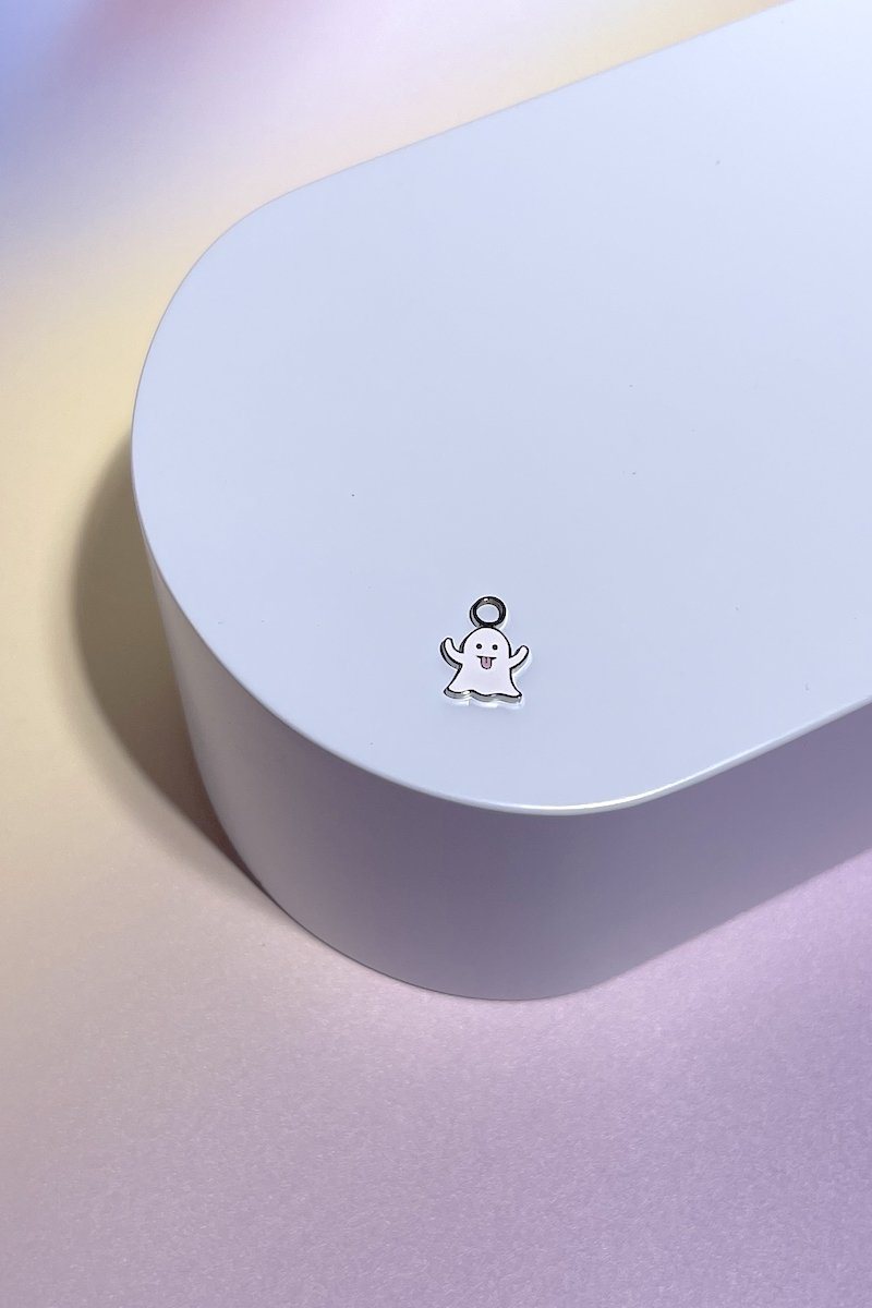 Ghost Enamel Charm Dangle Earrings Mure + Grand Silver