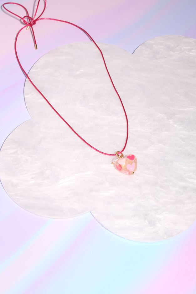 Glass + Enamel Bauble Heart Balloon Necklace Necklaces mure + grand