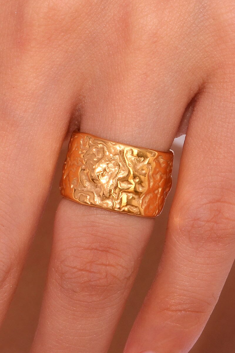 Hammered Thick Band Stacking Ring Rings mure + grand