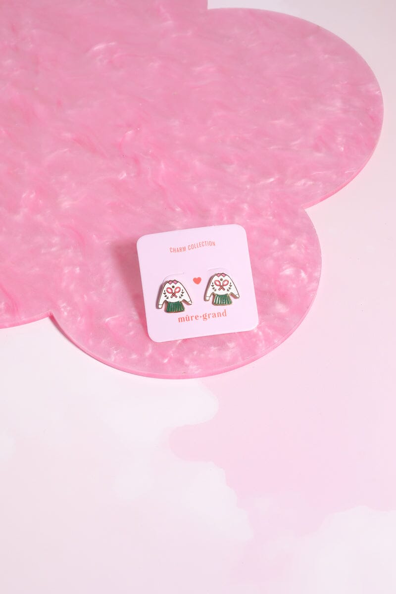 Hampton's Tennis Club Enamel Charm Stud Earrings Earrings mure + grand