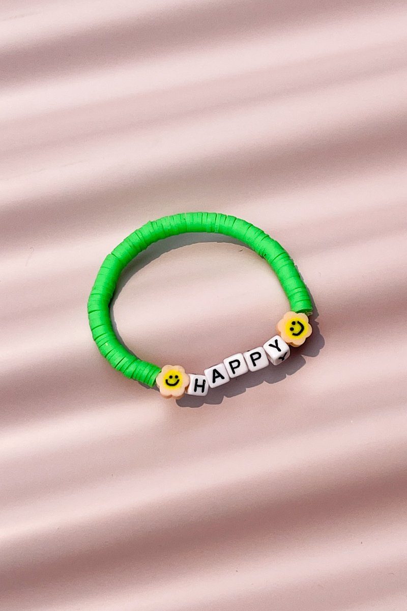 Happy Inspirational Beaded Bracelet Bracelet Mulberry & Grand