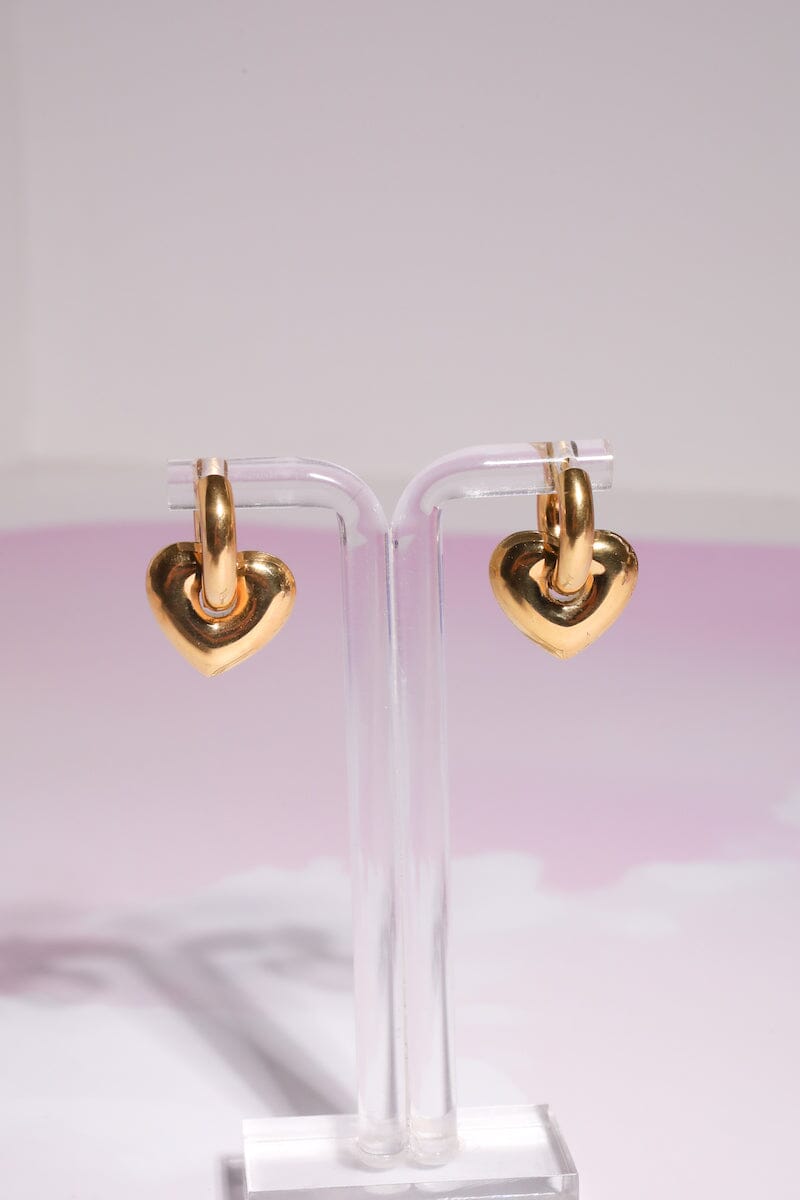 Heart of Gold Chunky Charm Dangle Earrings Earrings Mure + Grand