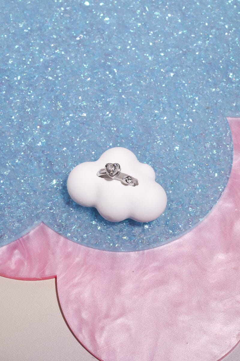 Hearts Desire Midi Ring in Silver Rings Mulberry & Grand Crystal