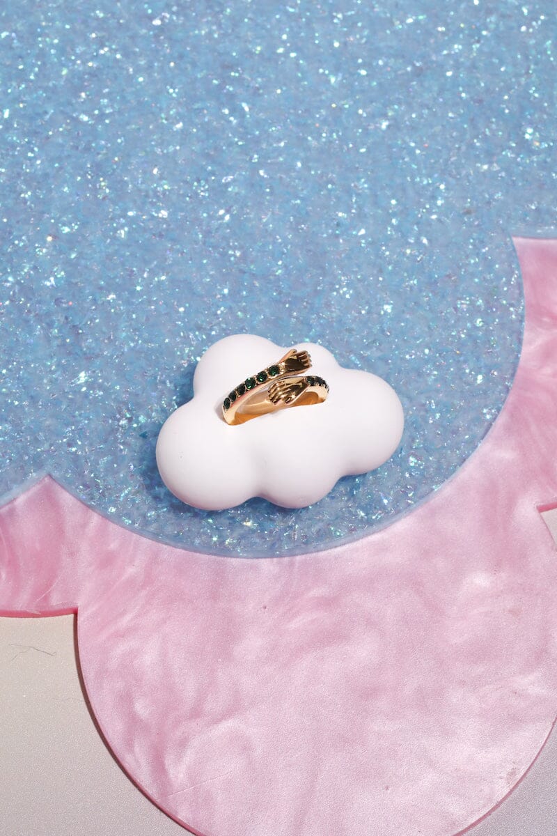 Hug Me Midi Ring in Gold Rings Mulberry & Grand Green