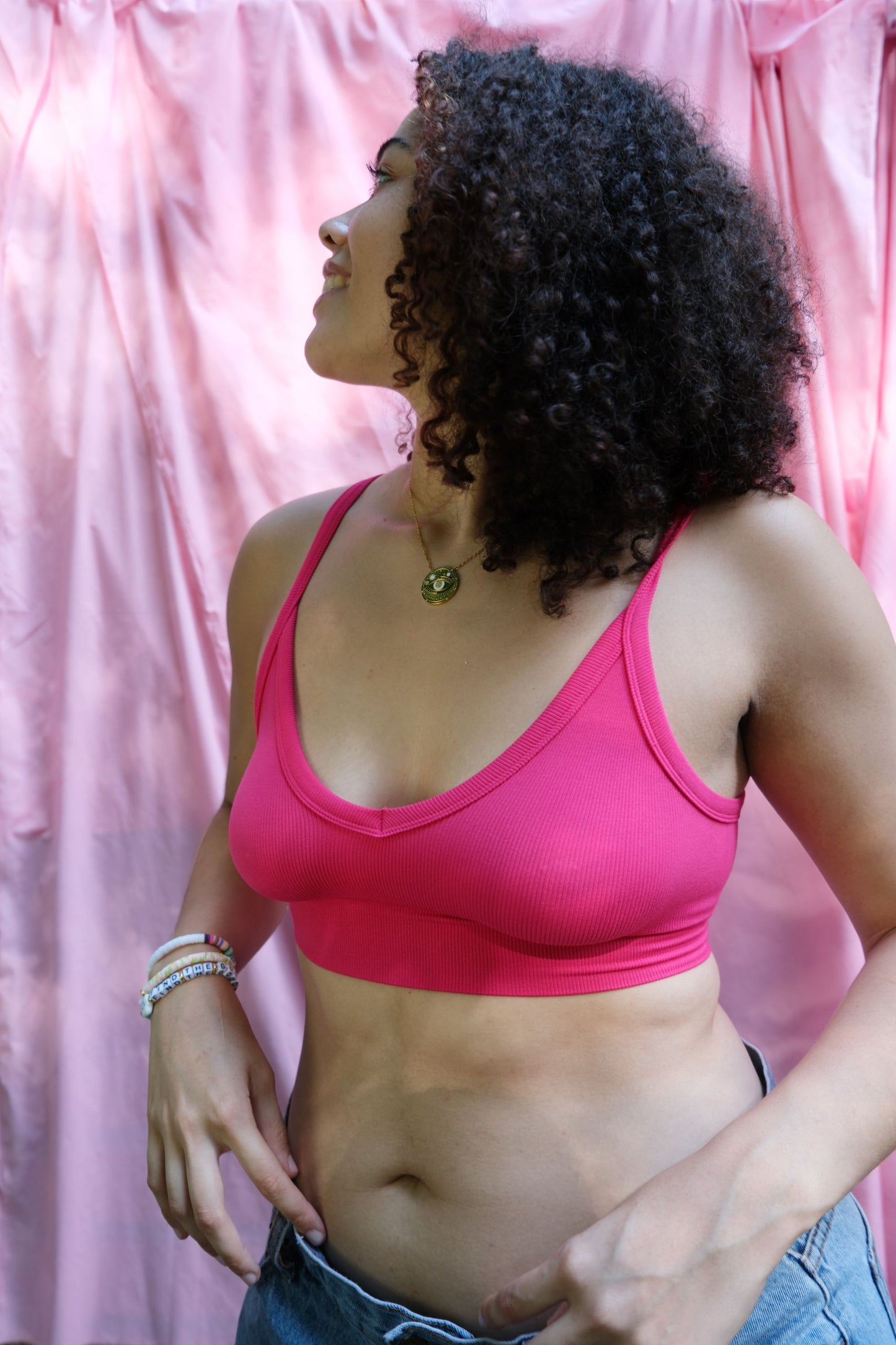 Indee Seamless Ribbed Bra Top Top mure + grand Raspberry Sorbet