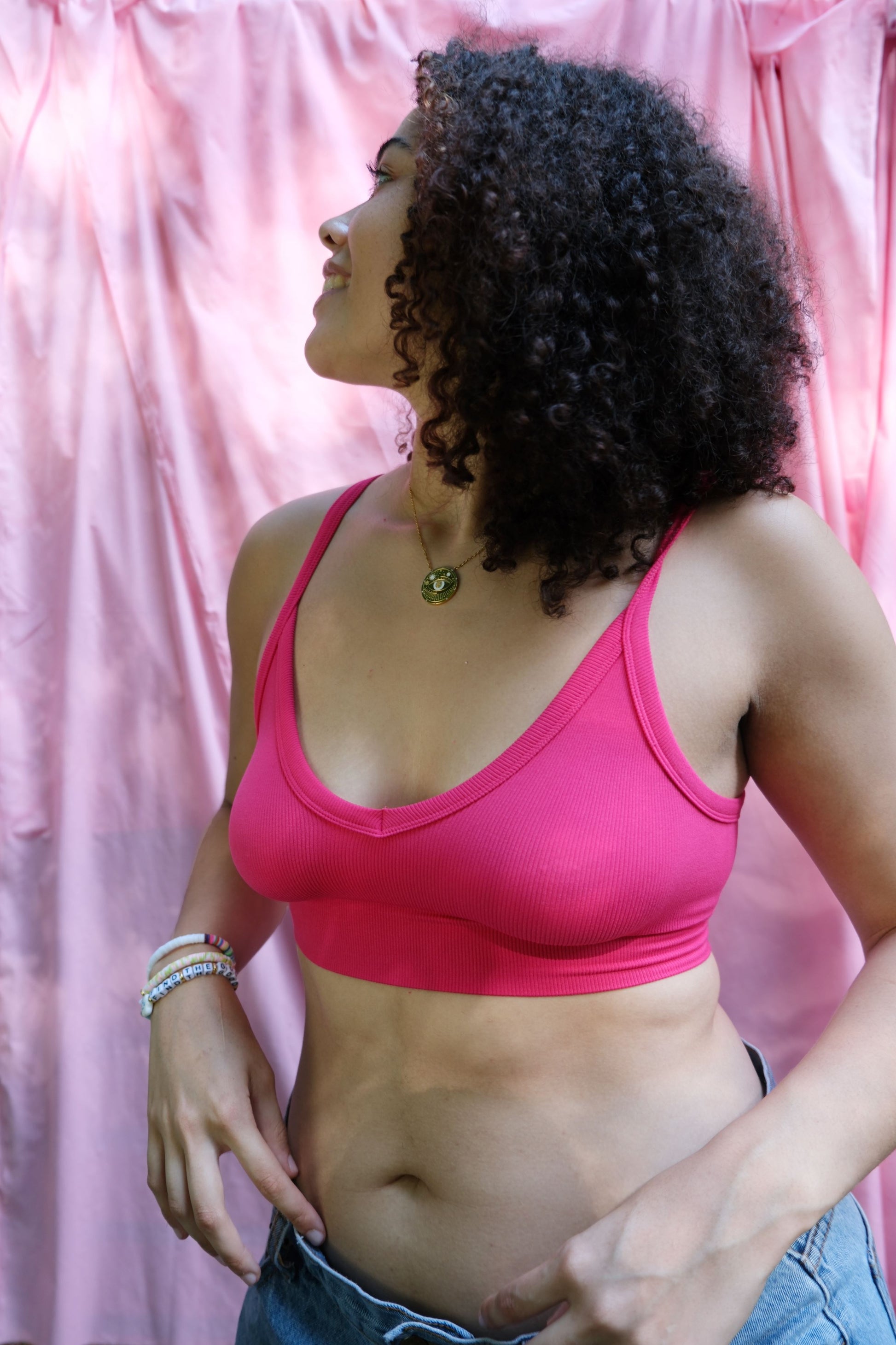 Indee Seamless Ribbed Bra Top Top mure + grand Raspberry Sorbet