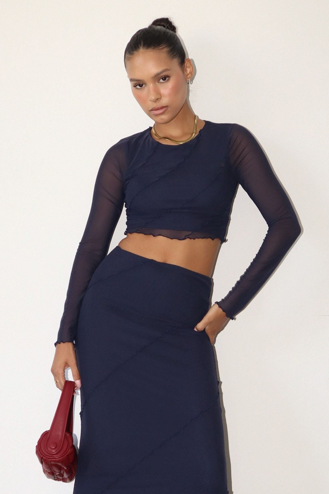 Ink Mesh Long Sleeve Top Clothing Bailey Rose